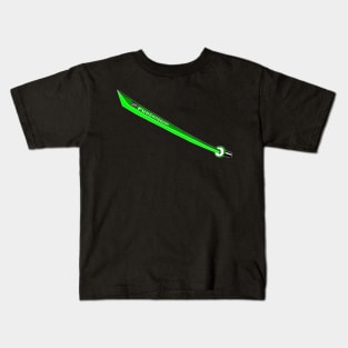 Katana with Blank Text, v. Code Green Lime Kids T-Shirt